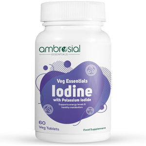Ambrosial Iodine Supplement 5000Mcg with 7500 Mcg Potassium Iodide| High Strength Iodine Tablets | Natural Source of Iodine from Potassium Supplements & Iodide Tablets (Pack of 1-60 Tablets)