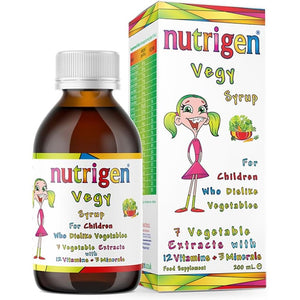 Nutrigen Vegy Syrup 200 Ml - Vitamins, Minerals, and 7 Vegetable Extracts in Pomegranate Juice