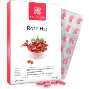 Healthspan Rose Hip 5,000Mg (120 Tablets) | Supports Joints & Immune Health | Helps Maintain Healthy & Flexible Joints | Added Vitamin C | High in Flavonoids & Polyphenols | Vegan