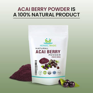 Herbal Magic'S Freeze Dried Acai Berry Powder - Wild-Harvested - Delicious Smoothies, Puddings and Dessert- Free from Fillers & Preservatives-100G (Pack of 1)
