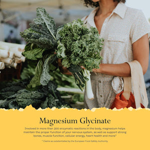 Solaray - Magnesium Glycinate 3180Mg - 120 Vegan Capsules - High Strength Mag Bisglycinate Supplement - with Added Bioperine Black Pepper for Gentle Digestion - Lab Verified
