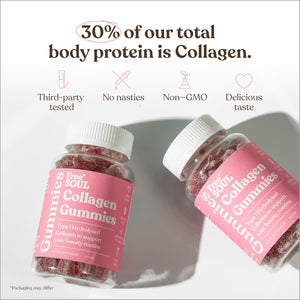 Collagen Gummies by Free Soul | High Strength Marine Collagen Supplement | Advanced Superior Type 1 Hydrolysed Collagen Peptides | Triple Strength Pure Formulation Supplement | 60 Gummies