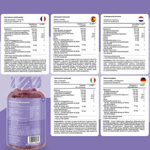 Magnesium Glycinate Gummies - Calm Gummies with 450Mg Magnesium Glycinate, Ashwagandha, Glycine, Lemon Balm, Chamomile, Vitamin B12 and Iodine – Rescue and Calms Your Mind - Novomins