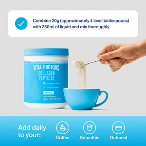 Vital Proteins Collagen Peptides Powder Supplement (Type I, III), Unflavoured Hydrolyzed Collagen-Hair, Skin, Nail Support Supplement, Paleo, Gluten Free, Non-Gmo, 20G per Serving 587G Canister, 1Pack