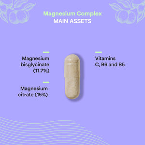 Magnesium Glycinate Complex - 2145Mg Bisglycinate + Citrate Magnesium Supplements - Vitamins C B5 B6 - High Strength - 120 Capsules Nutralie