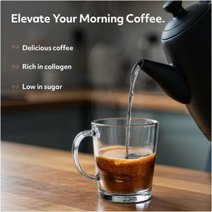 Protein Works - Collagen Protein Coffee, Bovine Collagen Powder, Premium Hydrolysed Collagen, Caramel Latte, 475G, 19 Servings