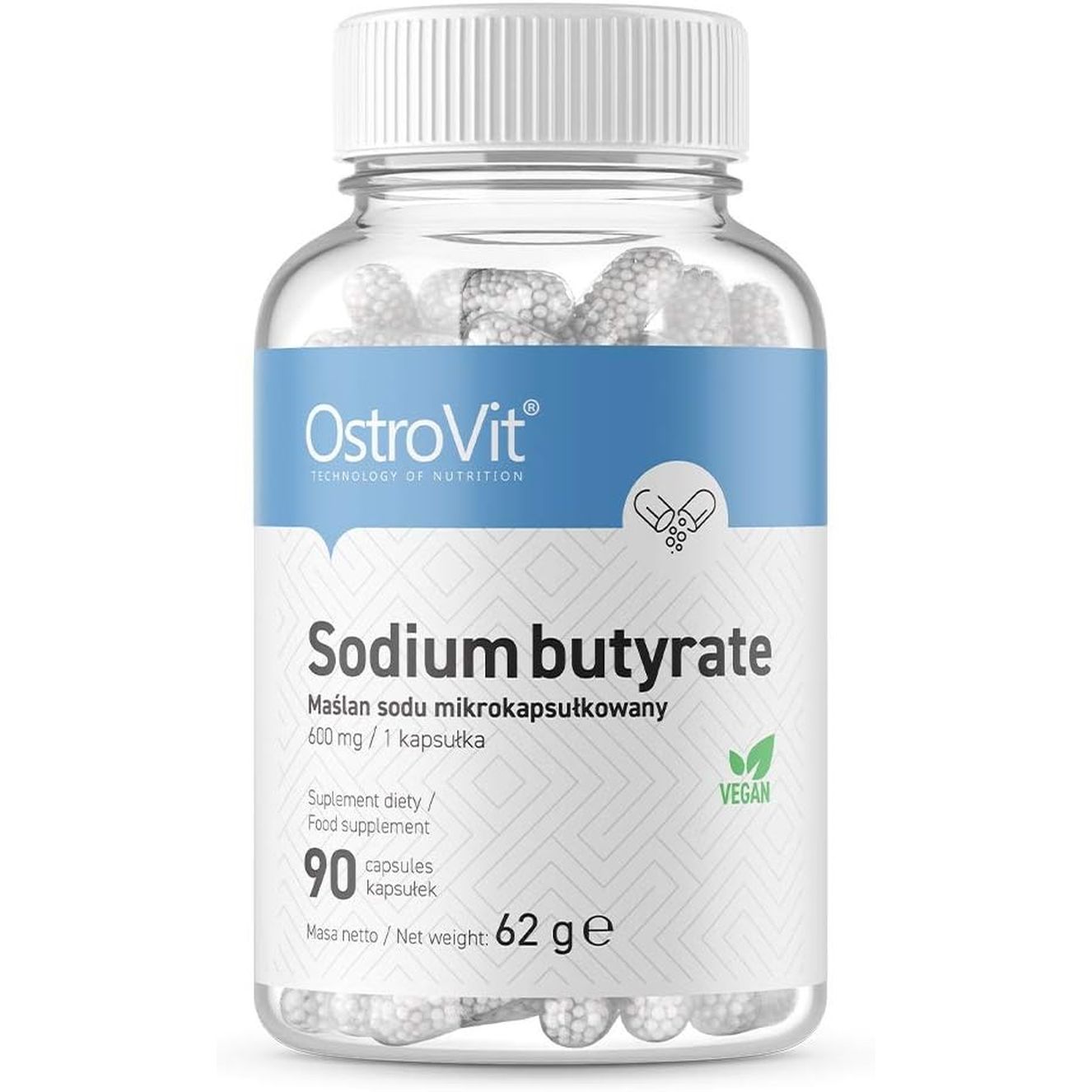 Ostrovit Sodium Butyrate 90 Caps - Sodium - Vegan - HPMC - Gut & Microbiome