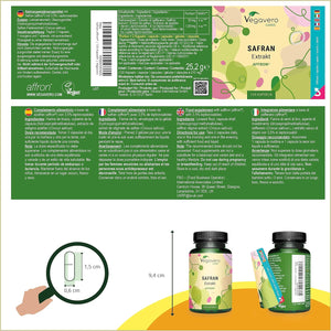 Vegavero Saffron Supplement 90 Mg | High Strength Saffran Extract | 120 Capsules | Premium Crocus Sativus | NO Additives, Lab-Tested | Vegan
