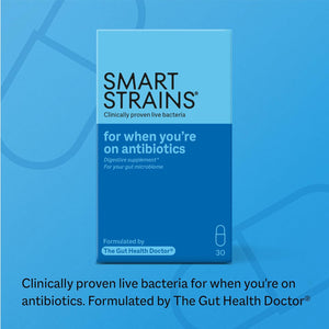 SMART STRAINS for Antibiotics & Traveller'S Tummy – Proven Live Bacteria – Formulated by the Gut Health Doctor | 10 Billion LGG World’S Most Studied Bacterial Cultures | 30 Oral Probiotics