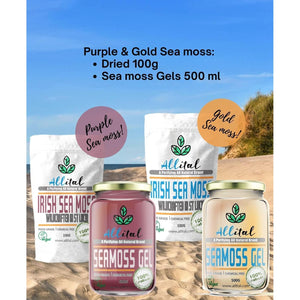 Purple Sea Moss - Raw Wildcrafted St Lucian, 100G Purple Irish Seamoss, Non GMO, Full of Minerals, Great for Smoothies, Soups, Salads…