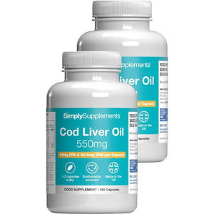 Pure Cod Liver Oil 550Mg | Rich in Essential Fatty Acid with EPA, DHA & Omega 3 | with Added Vitamin a & D | 360 Soft-Gel Capsules = up to 1 Year Supply | UK Made