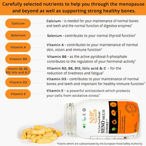 NHP Advanced Meno Multi Support - Multivitamin Formula for Menopause Health, Hormonal Balance, Bone Strength and Overall Well-Being,Gluten - Free, Dairy Free,60 Vegan Capsules