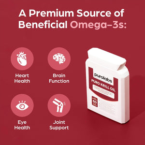 Purolabs Antarctic Krill Oil 1000Mg - High Strength Omega-3 (220Mg) with Phospholipids (400Mg) & Astaxanthin - Superba™ Sustainable Source - Heart, Brain & Eye Health - 60 Capsules