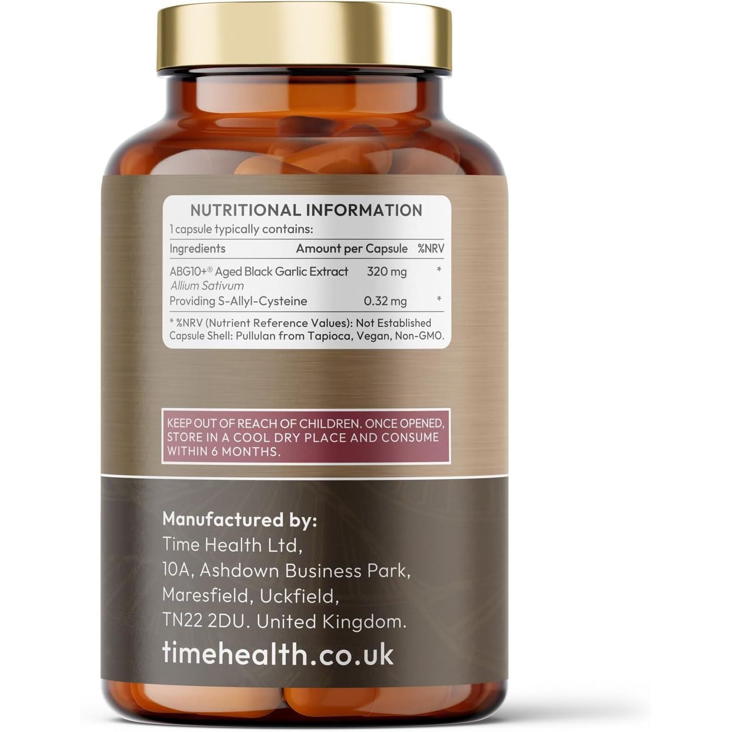 Aged Black Garlic Extract (Fermented) - 320Mg - Clinically Proven ABG10+ - Patented Formula - Standardised S-Alyll-Cysteine (SAC) - Vegan - UK Made (120 Count (Pack of 1))