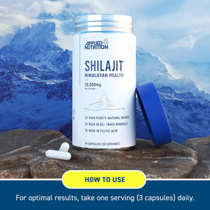 Applied Nutrition Shilajit Capsules 30,000Mg – 60% Fulvic Acid (750Mg 20:1 Extract) Pure Himalayan Supplement 85+ Minerals for Energy + Immunity - High Strength Antioxidant - 90 Capsules (30 Servings)