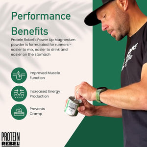 Marine Magnesium Citrate Powder - Easy Mix, 40 Servings - Made for Runners, Cyclists & Endurance - Gentle on the Stomach, Promotes Sleep, Prevents Cramp - Power Up, Magnesium Powder by Protein Rebel