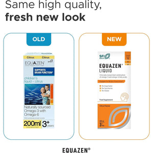 EQUAZEN Childrens Liquid | Omega 3 & 6 Supplement | Supports Brain Function | Blend of DHA, EPA & GLA | Suitable from 3+ to Adults | 200 Ml Citrus Flavoured Liquid
