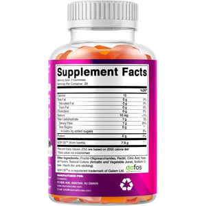 Vitamatic Prebiotic Fiber Gummies for Adults – 7G Fiber per Serving – 60 Pectin-Based Gummies Extra Strength, Zero Sugar Added – Supports Digestive Health & Regularity – Non-Gmo, Vegan, Gluten-Free