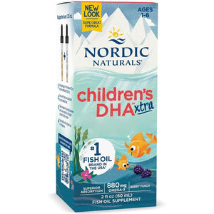 Nordic Naturals Children'S DHA Xtra, 880Mg Omega-3, Berry Flavour, with EPA and DHA, 60Ml, Lab Tested, Soy Free, Gluten Free, Non-Gmo