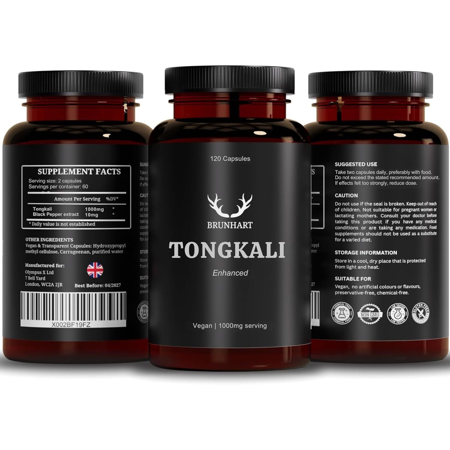 Enhanced T-Power 120 Capsules | with Black Pepper for Maximum Absorption | 1000Mg Serving | Pure Extract | Maximum Potency | 2-Month Supply | Natural for Men | Energy Supplement, Strength