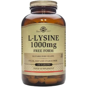 Solgar L-Lysine 1000 Mg - Food Supplement, Pack of 250 Tablets - Premium Amino Acid Range - Vegan, Gluten Free