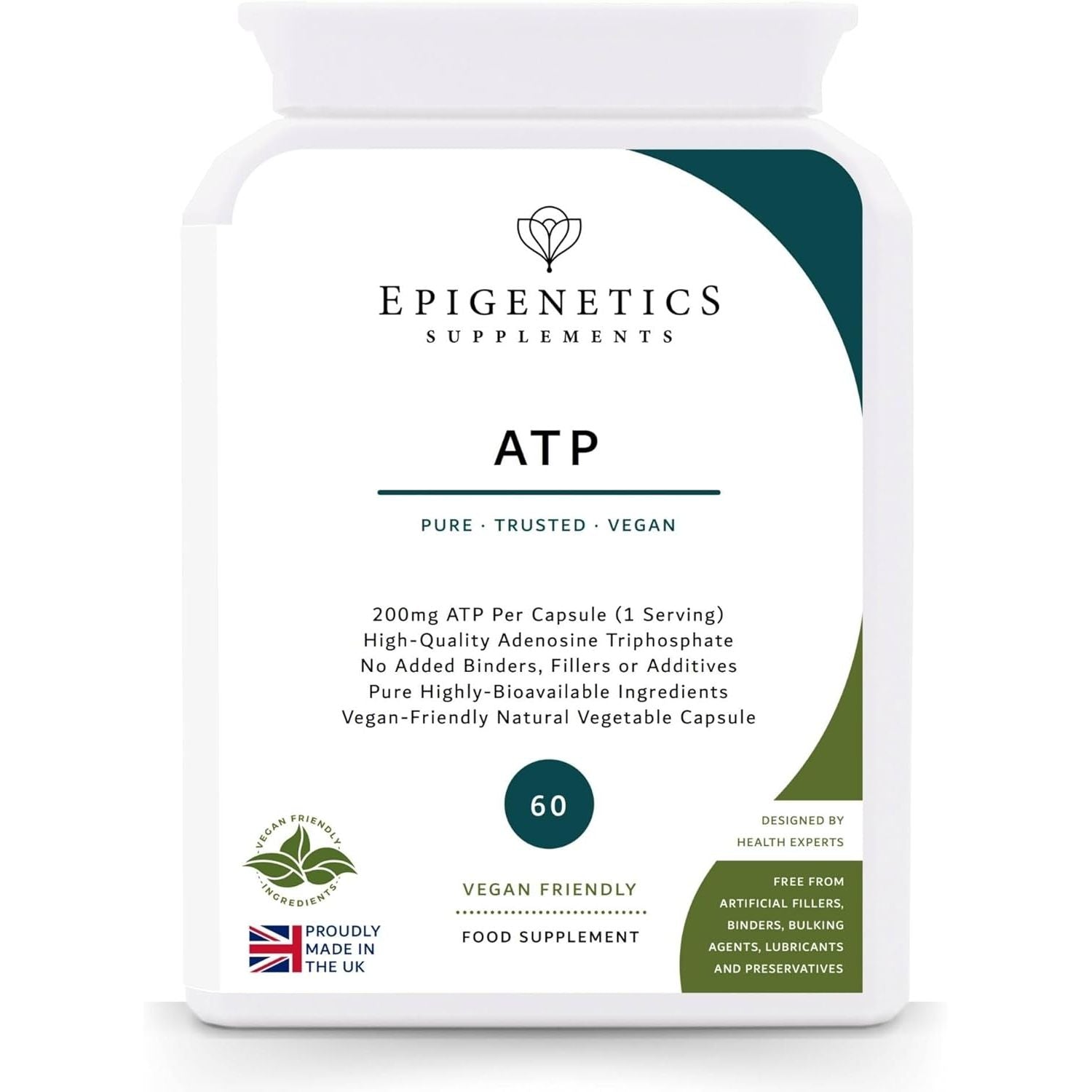 ATP Capsules | 200Mg Adenosine Triphosphate Disodium | 60 Capsules | Vegan Friendly UK Made | 1 Capsule Daily | 2 Months Supply
