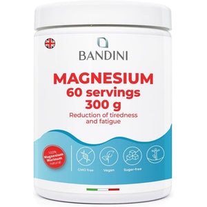 Bandini® Magnesium Powder 430Mg - Pure Magnesium 60 Doses, Magnesium Carbonate Source of Magnesium Citrate, Intestinal Well-Being Supplement for Constipation, Anxiety, Stress, Memory (300G)