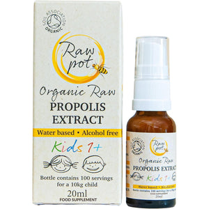 RAW POT - Organic RAW Propolis Spray for Kids 1+ - Alcohol-Free Pure Unpasteurised Natural Bee Propolis Liquid for Sore Throat Relief, Children Immune Support, Immunity Supplement for Kids (20Ml)