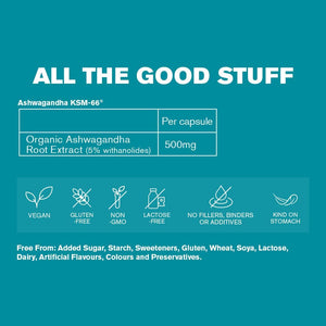 DR.VEGAN Daily Ashwagandha KSM-66 | 500Mg | Ashwagandha Root | 30 Capsules | One-A-Day