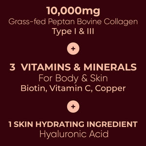 Inspiriko Bovine Collagen Powder for Women. Award Winning, 50 Servings, with Hyaluronic Acid, Biotin & Vitamin C. UK Made, Grass-Fed, 10,000Mg Unflavoured Hydrolyzed Collagen Peptides Powder 510G