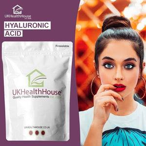 Ukhealthhouse Hyaluronic Acid Supplement 200Mg Vegan High Strength Hyaluronic Acid Tablets Natural Skin, Hair & Joint Supplement for Women & Men (60 Tabs)