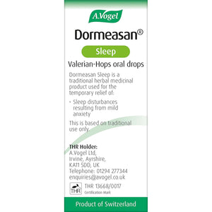 A.Vogel Dormeasan Sleep Valerian-Hops Oral Drops | Just Take 30 Drops before Bedtime | 58 Days of Supply | Sleeping Aid | Extracts of Fresh Valerian Root | 50Ml