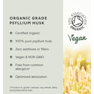 London Herbs Organic Psyllium Husk Capsules 1200Mg | High Strength Psyllium Husk Fibre Supplement | 120 Vegan Capsules | Daily Soluble Fibre Supplement