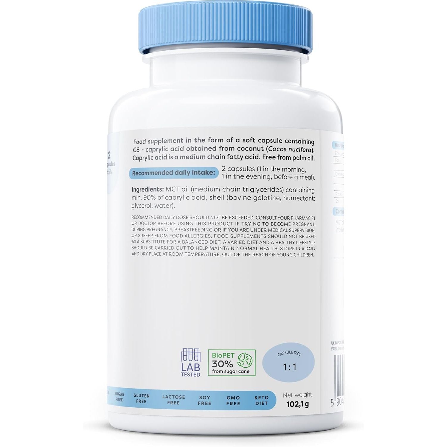 Osavi Caprylic Acid 1200Mg – 120 Softgels | Derived from MCT Oil of Coconut Palm | Easy to Swallow for Optimal Digestive Health