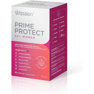 Wassen Prime Protect 50+ Women | 90 Vegan Capsules | Multivitamin for Women | Menopause Supplements for Hormone Balance for Women | Vitamin for Women over 50 Multivitamins | Hormonal Balance for Women