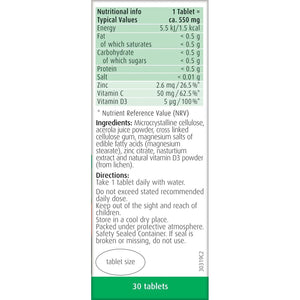A.Vogel Immune Support | Vegan Multivitamin | Vitamin C, Vitamin D and Zinc | 30 Tablets