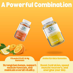 OG Vitamin D3 + K2, Magnesium Glycinate & Omega-3 Gummies | Vegan, Halal, Gluten-Free | Supports Strong Bones, Heart Health, Immune System, Joints & Better Sleep | Orange Flavor, 60 Gummies
