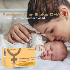Fertilovit® For2 plus DHA | Premium Prenatal Supplement for Pregnancy and Breastfeeding | Complete Care with DHA and Choline for Brain and Eye Development | 60 Capsules | 1-Month Pack (One Size)