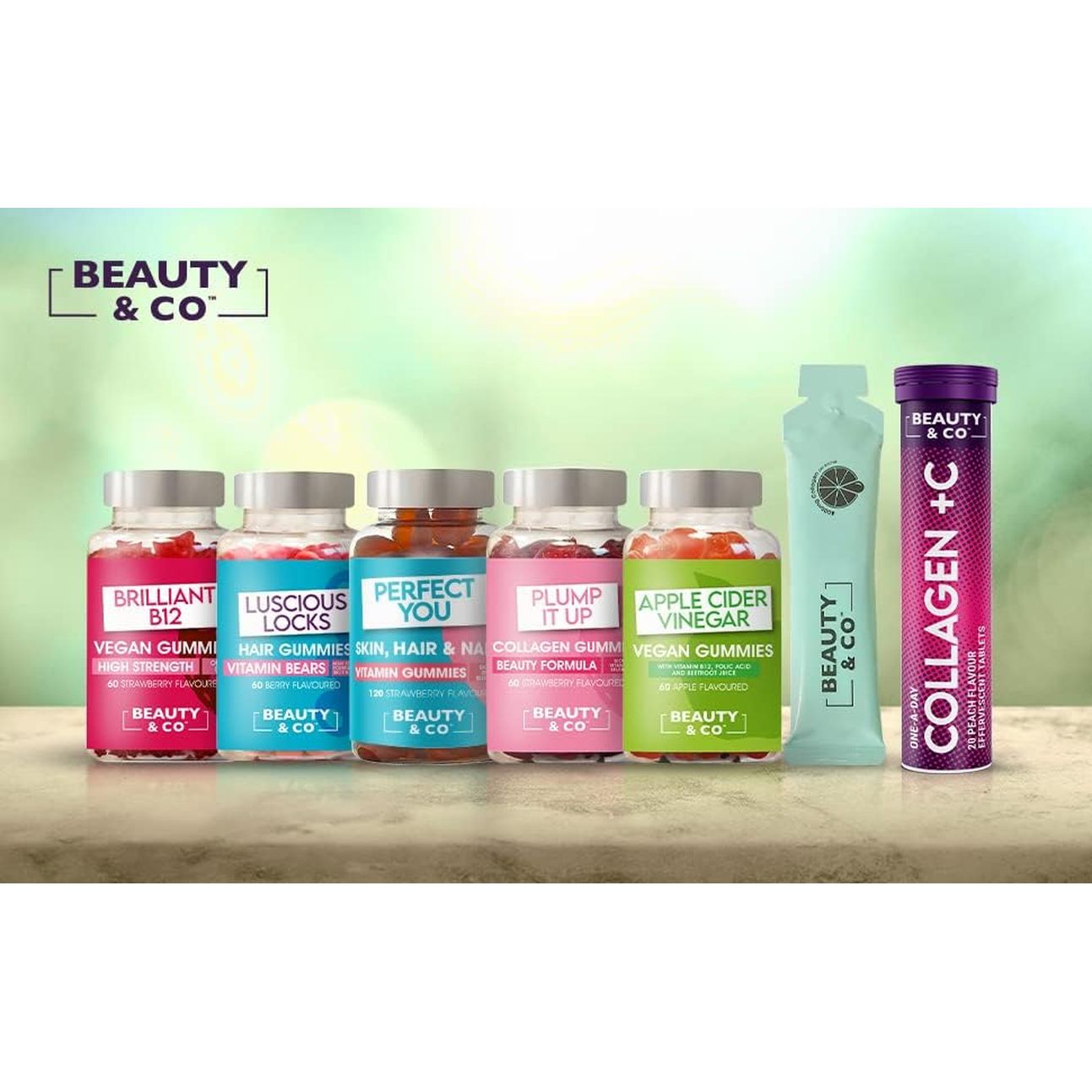 Collagen Effervescent - Marine Collagen & Vitamin C Supplement - 500Mg per Tablet (4 Tubes) Beauty & Co