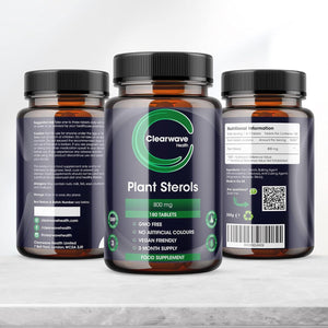 Plant Sterols 800 Mg - 180 Tablets - High Concentration - Helps Maintain Normal Cholesterol Levels - Suitable for Vegans - GMP Product - from Clearwave Health