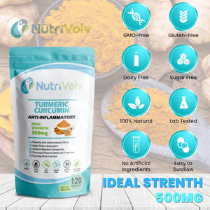 Turmeric Curcumin 500Mg anti Inflammatory & Antioxidant Supplements | 120 Capsules