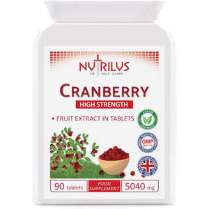 Nutrilus Cranberry Extract 90 Tablets 5040Mg - High Strength - One Daily - UTI Prevention - Urinary Tract, Bladder Support