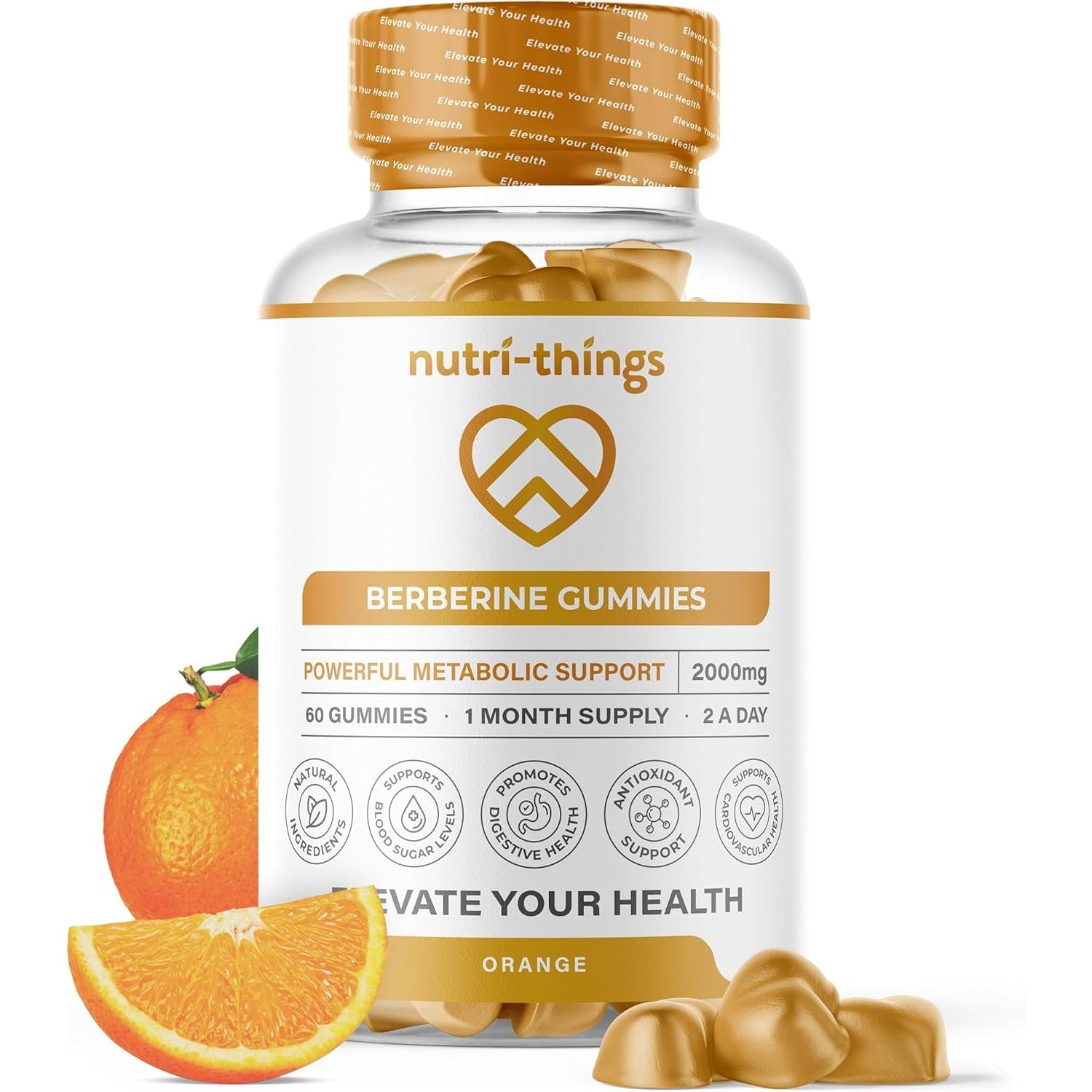 Berberine Gummies with Ceylon Cinnamon & Turmeric – High Strength Berberine HCL Supplement for Metabolic Support, Blood Sugar Balance – Vegan & Gluten-Free – 60 Gummies