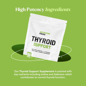 Thyroid Support Supplement - 60 Capsules - Includes Myo Inositol, L-Tyrosine, Iron, Magnesium, Zinc, Manganese, Selenium, Vitamin B12 - Contributes to the Reduction of Tiredness & Fatigue
