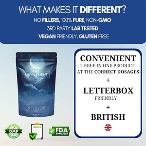 The Supplement Stack - Sleep - 3 in 1 Magnesium L-Threonate, L-Theanine & Apigenin for Deeper Sleep, Relaxation, Cognitive Support, and Mood Enhancement. Clinically-Proven - UK Company