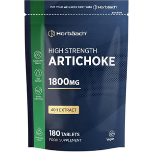 Artichoke Extract 1800Mg | High Strength Artichoke Supplement | 180 Vegan Tablets | Artichoke Leaves | by Horbaach