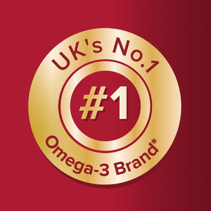 Seven Seas Omega-3 Fish Oil, Max Strength with Omega 3 and Vitamin D for Brain² and Body, 30 Capsules