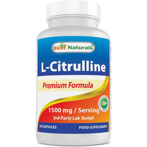 Best Naturals L-Citrulline Capsules - 1500Mg/Serving - Non-Gmo - Gluten Free - 90 Capsules (90 Count (Pack of 1))