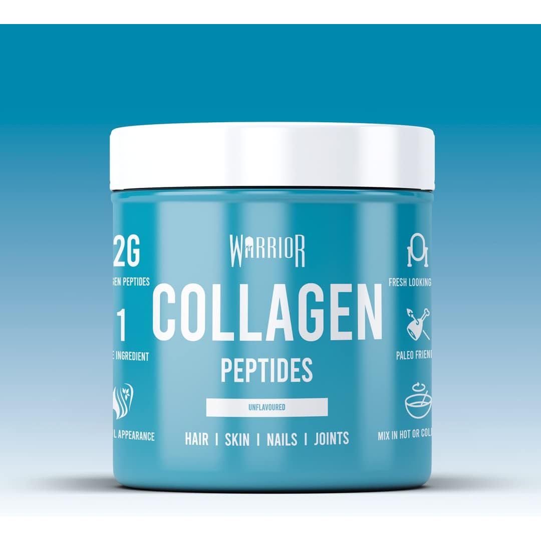 Warrior Collagen Peptides - Collagen Powder - 180G - Made from Premium Bovine Hydrolysed Collagen - to Promote Healthy Skin, Hair, Nails, and Joints (Unflavoured)