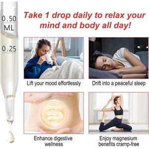 Magnesium Glycinate Liquid Drops-1000Mg Magnesium Liquid Supplement with Cellulose Fiber, Bromelain, Vitamin B6, C, D, Zinc, Magnesium Liquid Drops, Strawberry Flavor